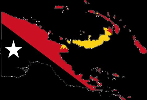 papua new guinea flag map